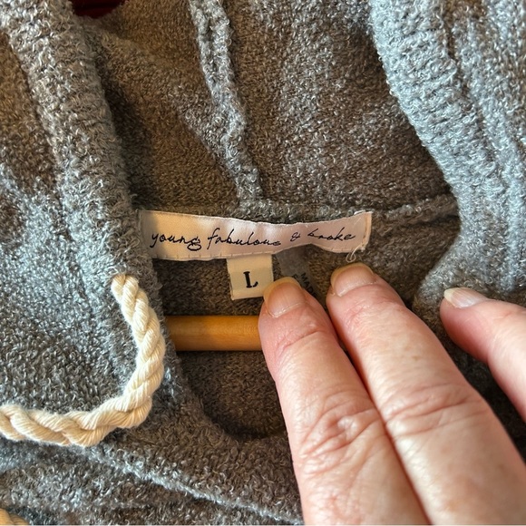 Young Fabulous & Broke Terry Fleece Chenille Hoodie Sweatshirt. Size Large. - Picture 9 of 12